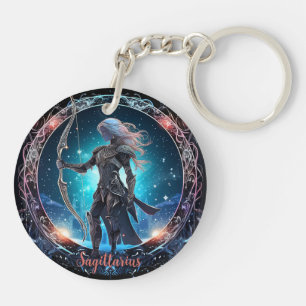Mystical Sagittarius Zodiac Artwork  Key Ring