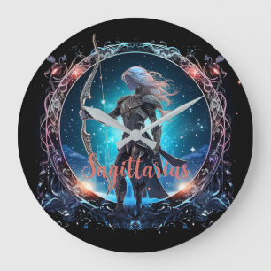 Mystical Sagittarius Zodiac Artwork Large Clock