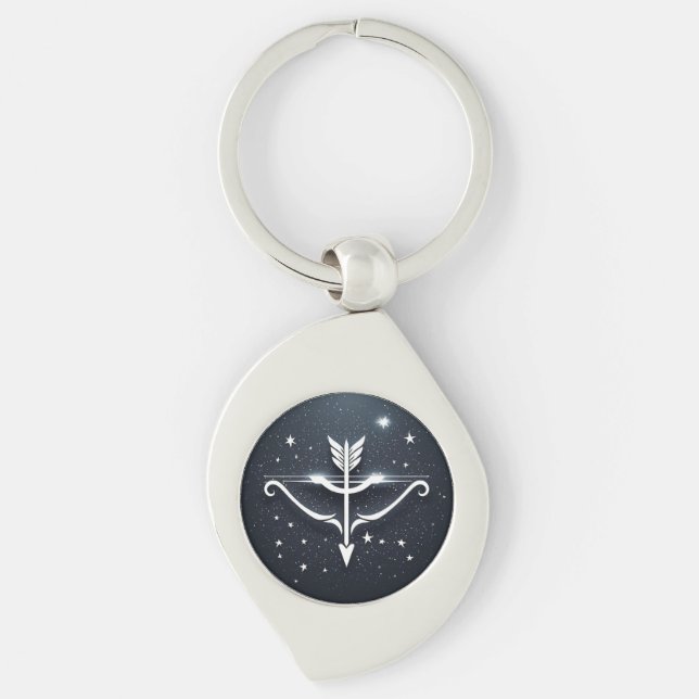 Mystical Sagittarius Zodiac Symbol Key Ring (Front)