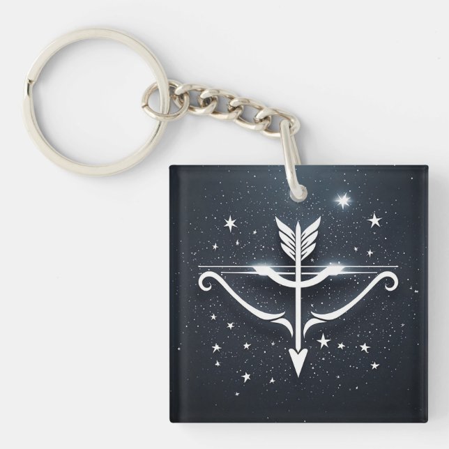 Mystical Sagittarius Zodiac Symbol Key Ring (Front)