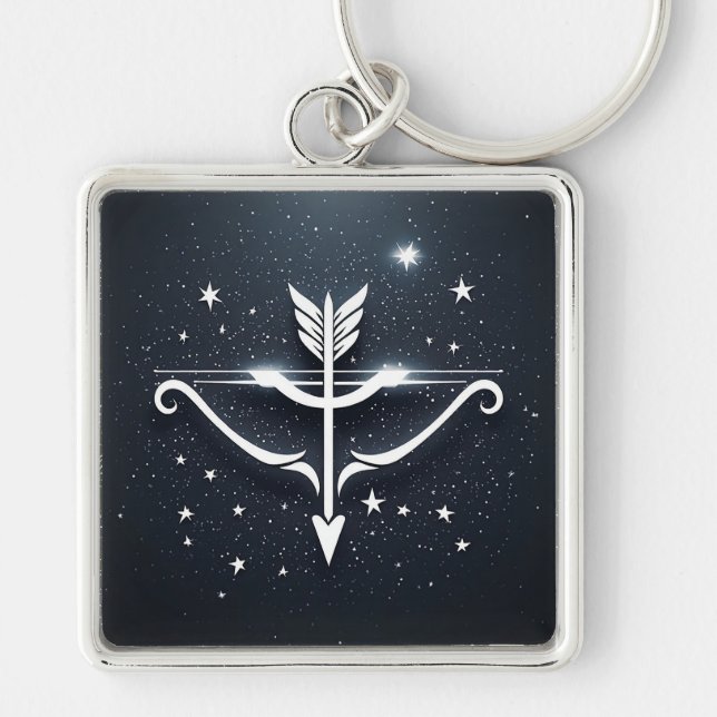 Mystical Sagittarius Zodiac Symbol Key Ring (Front)