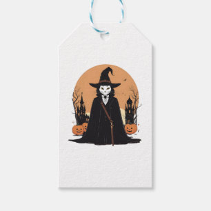 Mystical Salem Black Cat with Pumpkins Gift Tags