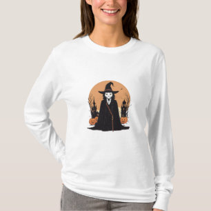 Mystical Salem Black Cat with Pumpkins T-Shirt