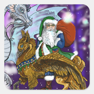 Mystical Santa Square Sticker