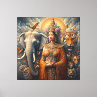 Mystical scene of spiritual canvas print
