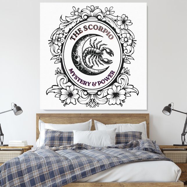 Mystical Scorpio | Master of Mystery Art Canvas Print (Insitu(Bedroom))