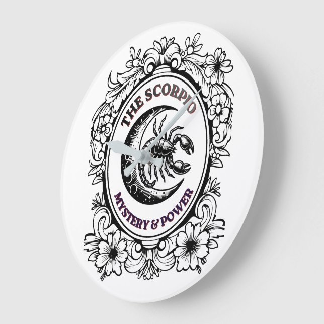 Mystical Scorpio | Master of Mystery Art Large Clock (Angle)