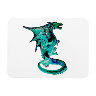Mystical Sea Blue Dragon Fantasy Beast Art Magnet