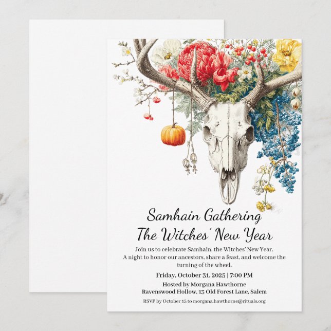 Mystical Seasons | Samhain Witches’ New Year  Invitation (Front/Back)
