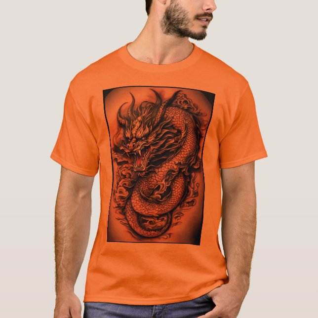 "Mystical Serenity: Chinese Dragon Enchantment Tee (Front)