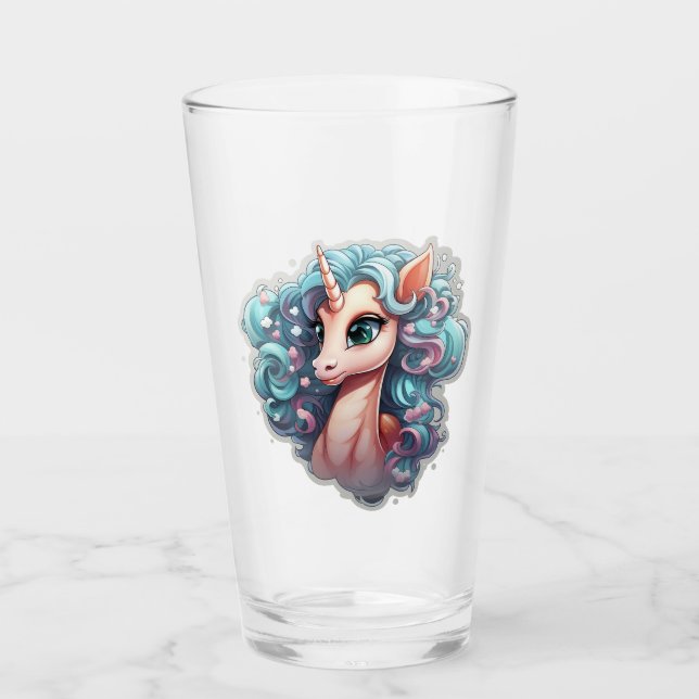🦄 "Mystical Sip" Unicorn Glass Tumbler 🌟 (Front)