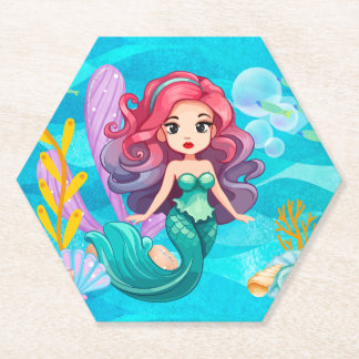 mystical siren design paper coaster