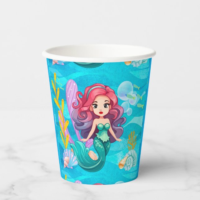 mystical siren design paper cups (Front)
