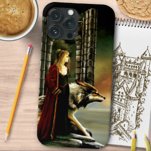 Mystical Sorceress Wolf Guardian Stone Portal  iPhone 13 Pro Max Case