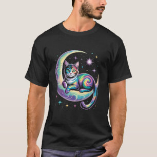 Mystical Space Cosmic Cat T-Shirt - Galaxy Kitten