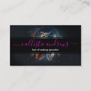 Mystical Space Owl with Dreamcatcher Art Business Card