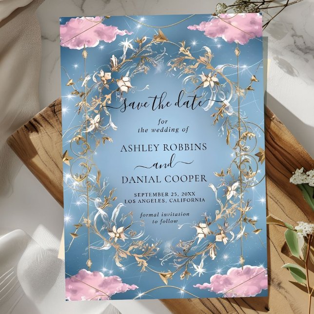 Mystical Sparkly sky Save The Date Invitation (Creator Uploaded)