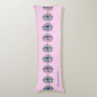 Mystical Spiritual Eyes Two-sided Pink & Blue Body Cushion