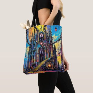Mystical Steampunk Cathedral Tote Bag