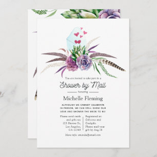 Mystical Succulents Bridal Shower by Mail Invitation