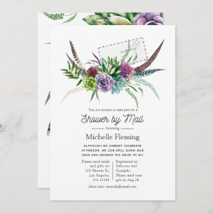 Mystical Succulents Bridal Shower by Mail Invitation
