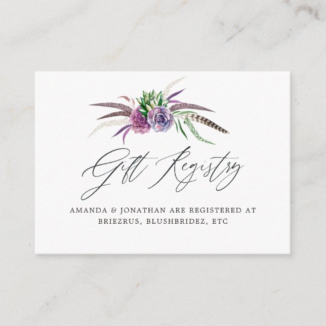 Mystical Succulents Bridal Shower Display Shower Enclosure Card (Front)