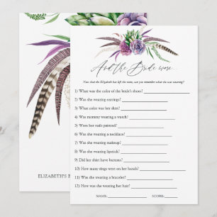 Mystical Succulents Bridal Shower Game Invitation