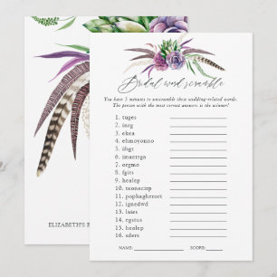 Mystical Succulents Bridal Shower Game Invitation