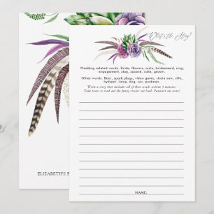 Mystical Succulents Bridal Shower Game Invitation