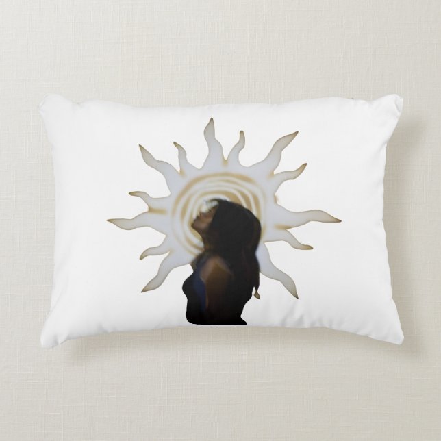 Mystical Sun Silhouette Celestial Artistic Decorative Cushion (Front)
