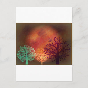 Mystical Sun Trees Postcard