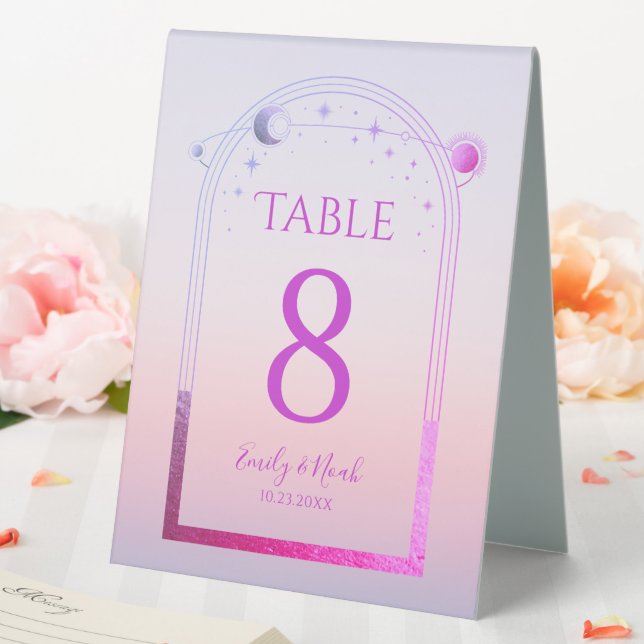 Mystical Sunset Pink Sun Moon Stars Wedding (In SItu (Wedding))