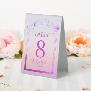 Mystical Sunset Pink Sun Moon Stars Wedding