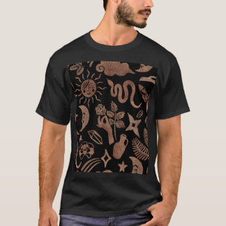 Mystical symbols: snake, sun, moon. T-Shirt