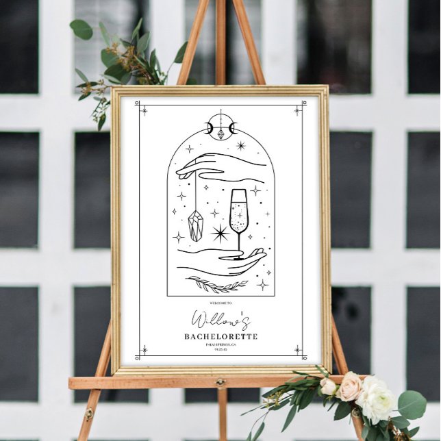 Mystical Tarot Card Bachelorette Party Welcome Poster (Mystical Tarot Card Bachelorette Party Welcome Sign Decorations)