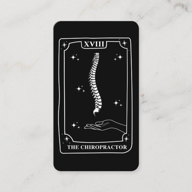 Mystical Tarot Card Black and White Chiropractor (Front)