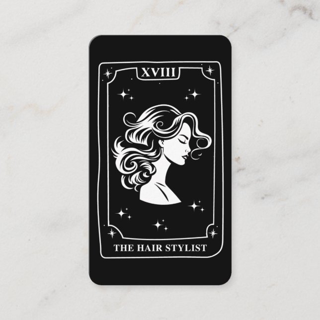 Mystical Tarot Card Black and White Hair Stylist  (Front)