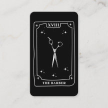 Mystical Tarot Card Black White Scissors Barber