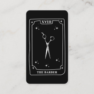 Mystical Tarot Card Black White Scissors Barber