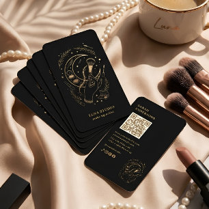 Mystical Tattoo Artist Luxury Black Business Card