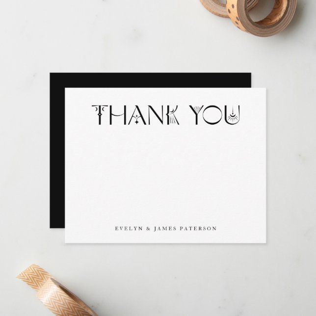 Mystical Thank You White Card (Front/Back In Situ)