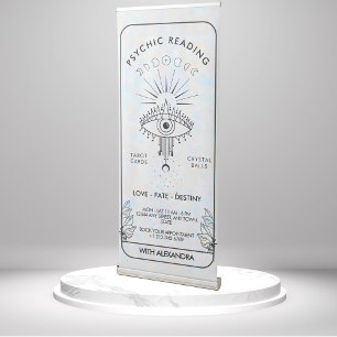 Mystical Third Eye Moon Phases Holographic Retractable Banner