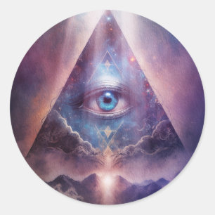 Mystical Third Eye, Spiritual Classic Round Sticker