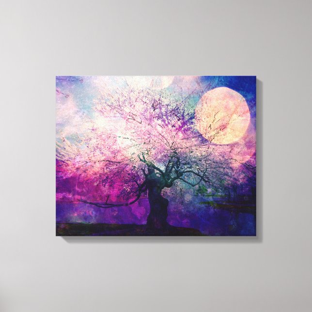 Mystical Tree and Night Moon Canvas Print (Front)