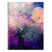 Mystical Tree and Night Moon Notebook