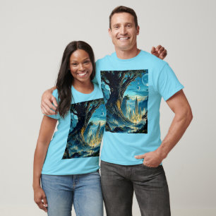Mystical Tree City Dreamscape T-Shirt