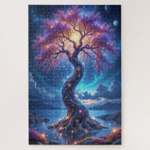 Mystical Tree of Life and Celestial Garden Jigsaw Puzzle