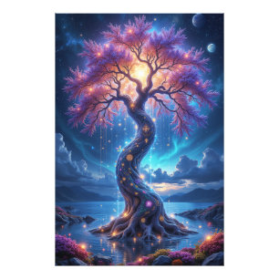Mystical Tree of Life and Celestial Garden Photo Print
