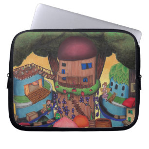 Mystical Treetop Fairy Village art Laptop Sleeve