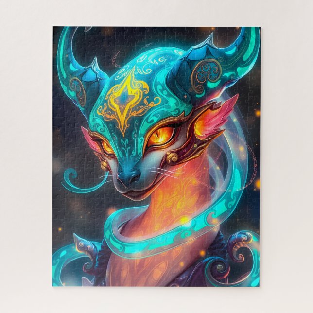 Mystical Turquoise Ethereal Creature  Jigsaw Puzzle (Vertical)